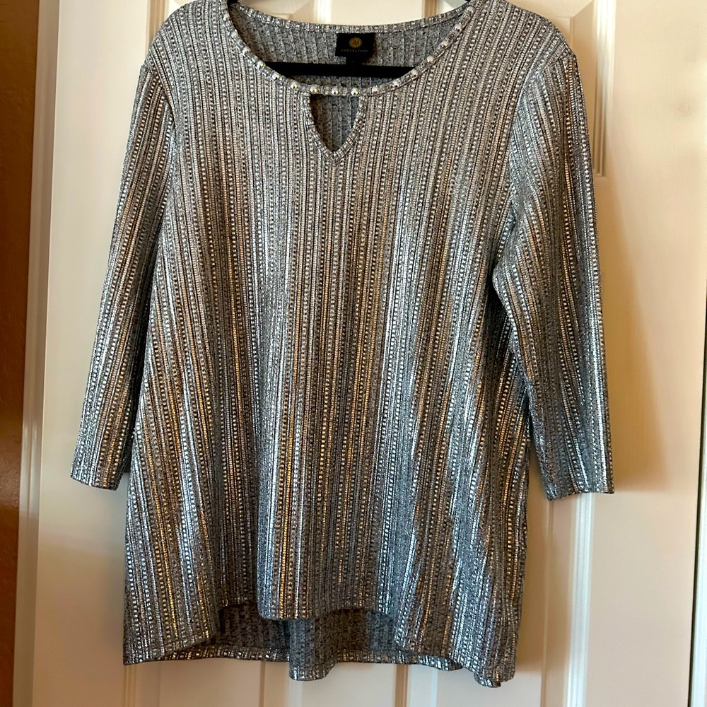 Silver metallic tunic